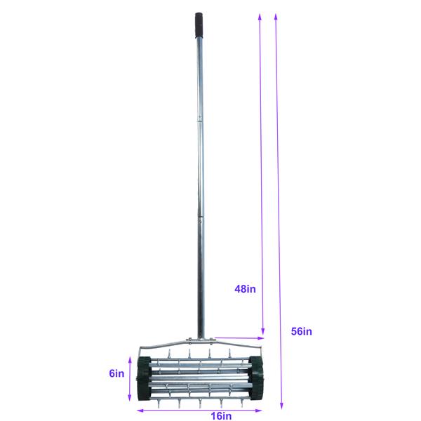 Heavy Duty Rolling Lawn Aerator,Rolling Lawn Aerator,  Rotary Push Tine Spike Soil Lawn Aerator Gardening Tool with 3-Piece Long Steel Handle for Garden Yard Grass Maintenance,Garden Yard Rotary Push