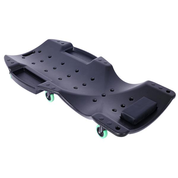 Plastic Creeper 48 Inch - Blow Molded Ergonomic HDPE Body with Padded Headrest & Dual Tool Trays - 440 Lbs Capacity BLACK