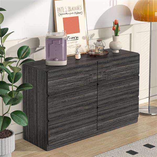 Drawer dresser cabinet,Sideboard,bar cabinet,Buffet server console,table storge cabinets,Flat out the corners of the drawers,six drawers,for Dining Room,Living Room,bedroom,Kitchen Hallway,Dark Gray