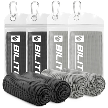 Superfiber Ice Towel Neck, Soft Breathable Cold Towel Cooling, Yoga, Sports, Golf, Gym, Camping, Running, Fitness, Exercise and More Activities, 4 Packs (No shipments on weekends)