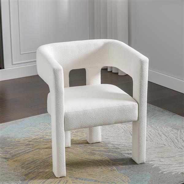 Contemporary Designed Fabric Upholstered Accent Chair Dining Chair for Living Room, Bedroom, Dining Room, Beige