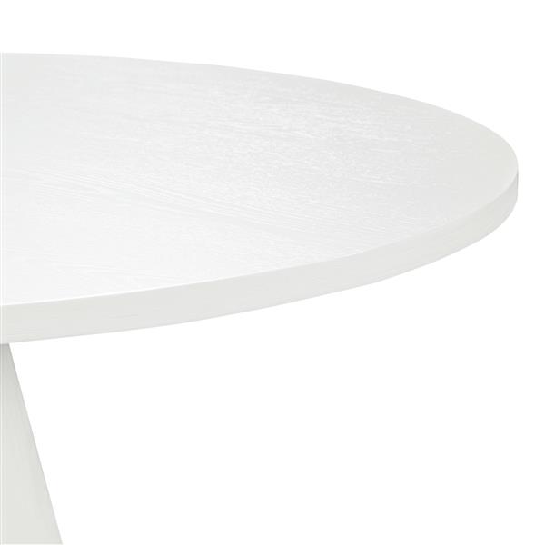 Retro Round Dining Table Minimalist Elegant Table for Living Room, Dining Room (White)