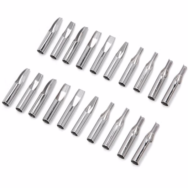 10Pcs Stainless Steel Tattoo Nozzle Tips Needles Tube Grip Tip Tattoo Supply CHU