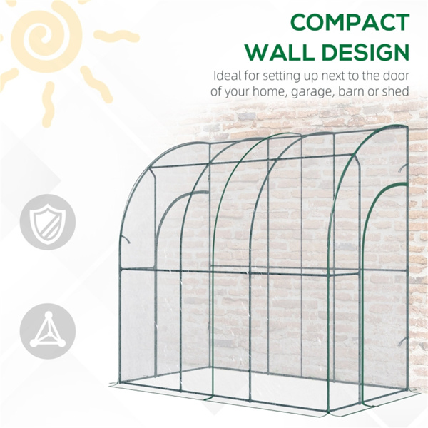 Walk-In Lean to Wall Tunnel Greenhouse 