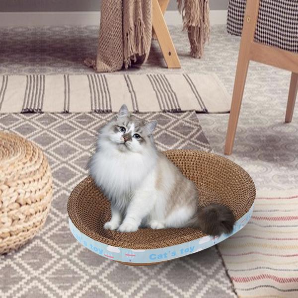 45cm/17.71inch Cat Scratcher Cardboard Lounge Bed Recycle Board for Most Cats UK