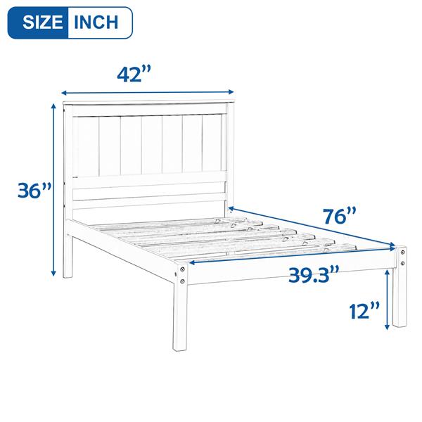 Platform Bed Frame with Headboard, Wood Slat Support, No Box Spring Needed,Twin, Espresso