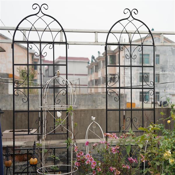 4 Pack Metal Garden Trellis 86.7" x 19.7" Rustproof Trellis for Climbing Plants Outdoor Flower Support Black