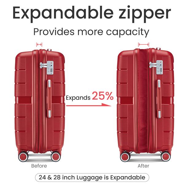 Luggage Sets 4 Piece(14/20/24/28) PP Lightweight & Durable Expandable suitcase