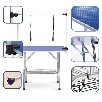 Large Size 46\\" Grooming Table for Pet Dog and Cat with Adjustable Arm and Clamps Large Heavy Duty Animal grooming table