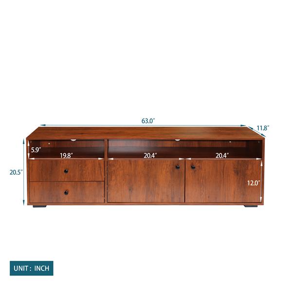 TV cabinet, TV cabinet, entertainment center, TV console, media console, brand hardware, imported impregnated paper, solid wood handle, brown with wood grain, can be placed in the living room, bedroom