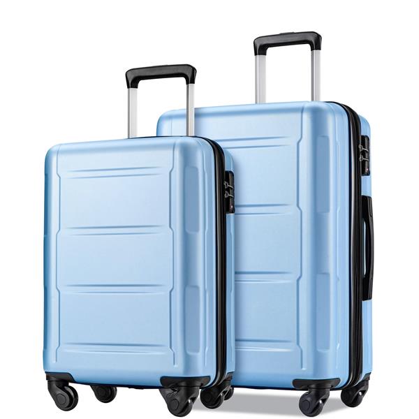 Expanable Spinner Wheel 2 Piece Luggage Set ABS Lightweight Suitcase with TSA Lock 20inch+24inch