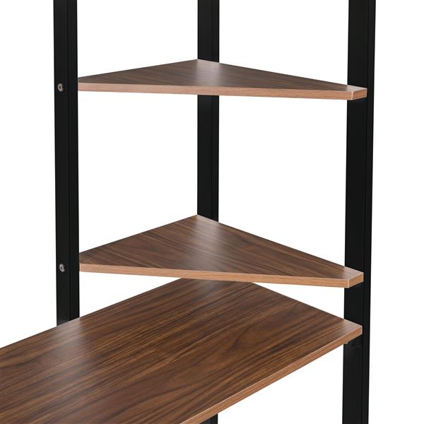 Twin Metal Loft Bed with 2 Shelves and one Desk ,BLACK