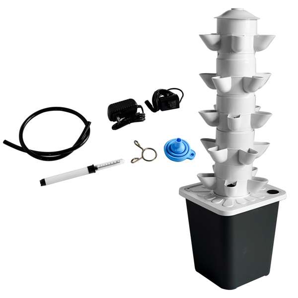 25-pots Vertical Garden Planter Smart Garden Kit with Pump Movable Water Tank for Gardening Lover