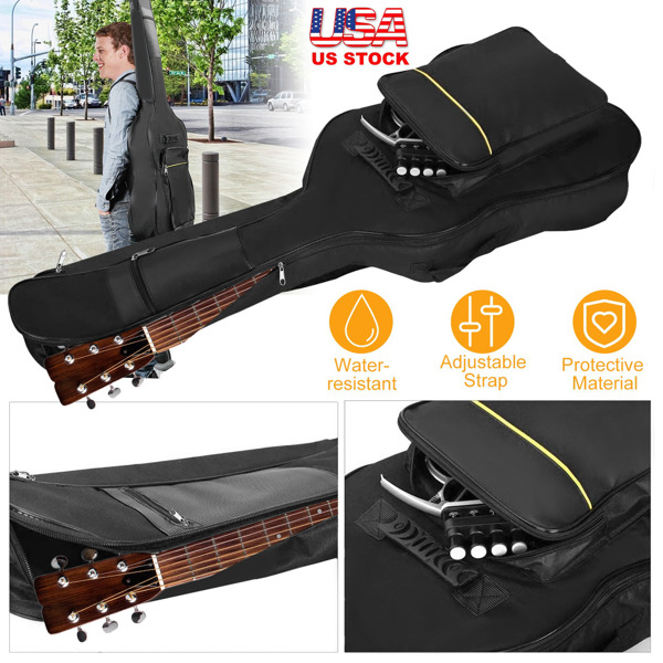 41” Guitar Backpack Adjustable Shoulder Strap Water-resistant Guitar Carry Bag 5mm Thick Padded Protective Acoustic Guitar Bag