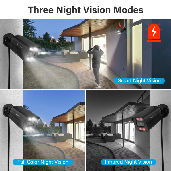 Jennov 4K 8MP POE Security IP66 Camera Outdoor Color Night Vision 2 Way Audio