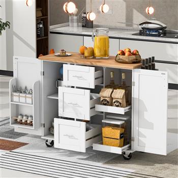  and Internal Storage <b style=\\'color:red\\'>Rack</b>, Kitchen Island on Wheels with Spice <b style=\\'color:red\\'>Rack</b> & Tower <b style=\\'color:red\\'>Rack</b>, White