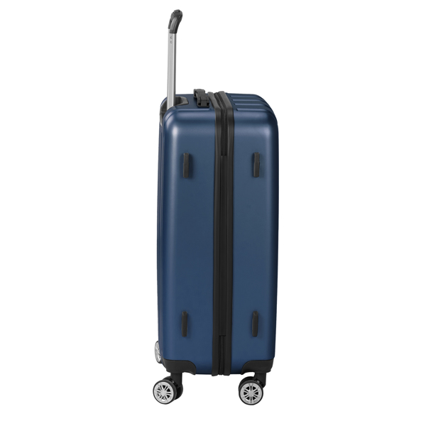 FCH 3-in-1 suitcase with vertical stripes 20in 24in 28in ABS PC classic color 02-dark blue