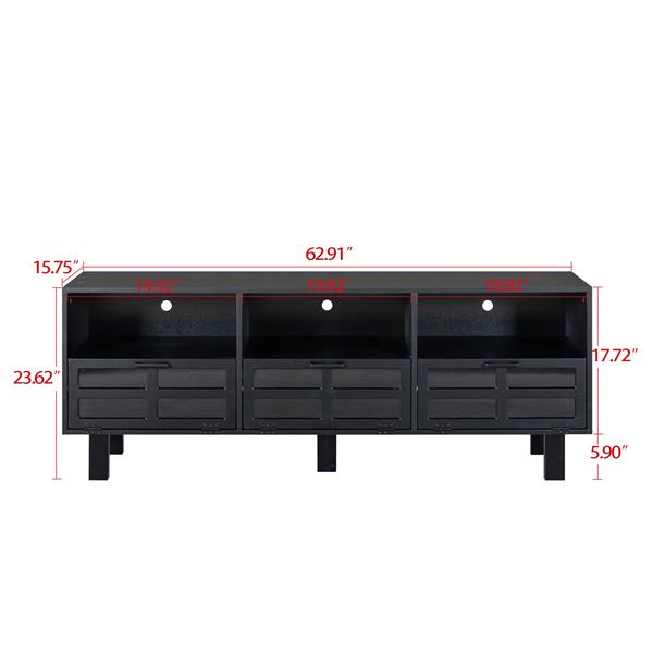 TV stand,TV cabinet,American country style TV lockers,The toughened glass door panel,Metal handles,birch legs,Turn down the drawer,can be placed in Lounge Room,Living Room or Bedroom,color:black