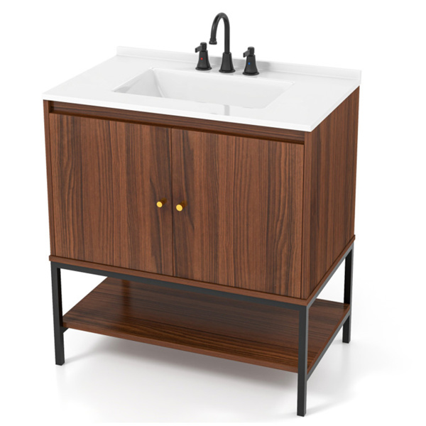 Walnut bathroom sink set 31 inches x 19 inches x 41 inches (length x width x height)