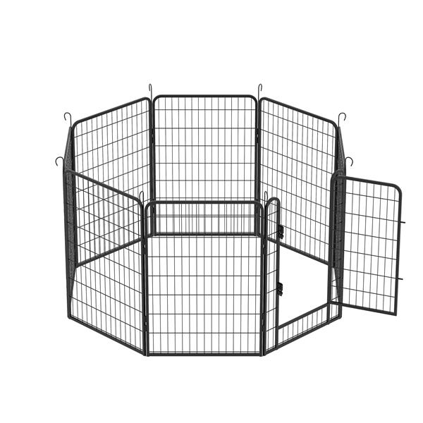 8 Panels Heavy Duty Metal Playpen with door,39.37"H Dog Fence Pet Exercise Pen for Outdoor, Indoor