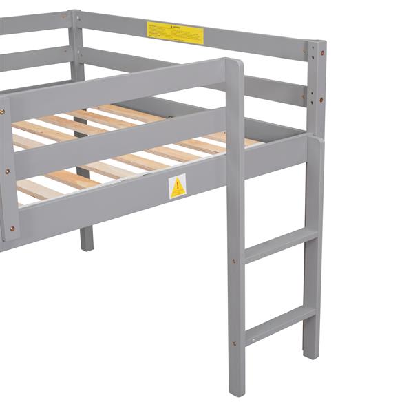 Full Loft Bed,Grey