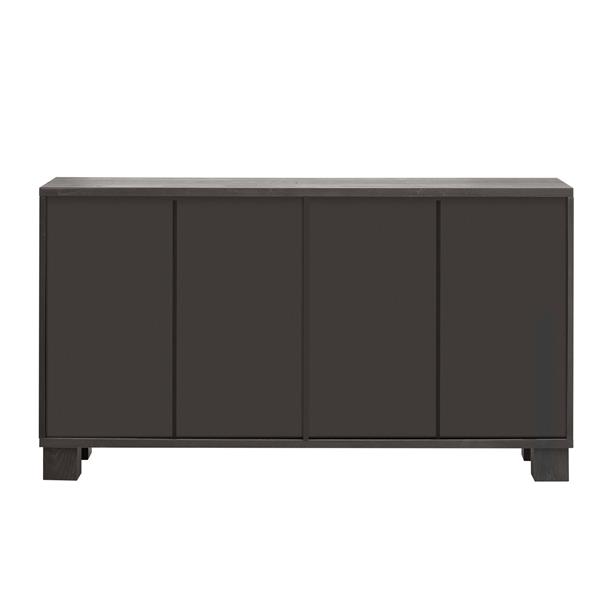 Wood Traditional Style Sideboard with Adjustable Shelves and Gold Handles for Kitchen, Dining Room and Living Room (Taupe)