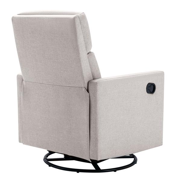 Modern Upholstered Rocker Nursery Chair Plush Seating Glider Swivel Recliner Chair, Tan