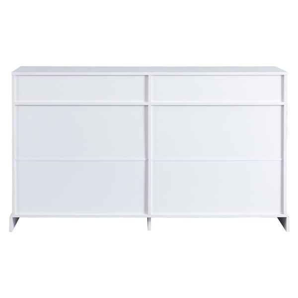 Kitchen Sideboard Storage Buffet Cabinet with 2 Drawers & 4 Doors Adjustable Shelves for Dining Room, Living Room (White)