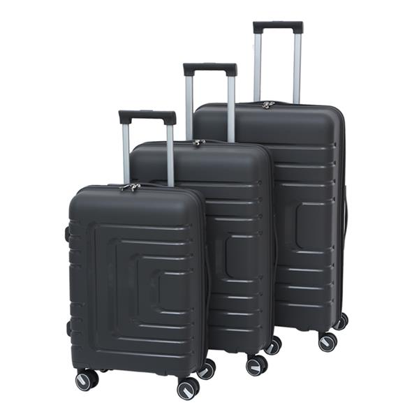 Hardshell Suitcase Spinner Wheels PP Luggage Sets Lightweight Durable Suitcase with TSA Lock,3-Piece Set (20/24/28)Dark Gray2305