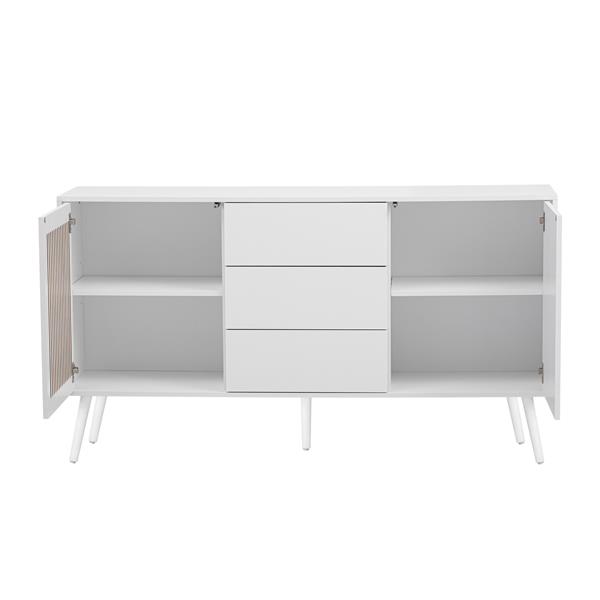 Modern Cabinet with 2 Doors and 3 Drawers, Suitable for Living Rooms, Studies, and Entrances.