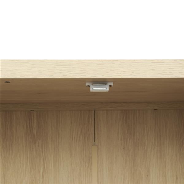 4 Door Cabinet with 1 Drawer, with 4 Adjustable Inner Shelves, Storage Cabinet