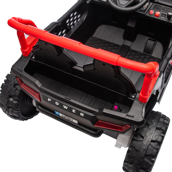 24V Kids Ride On UTV,Electric Toy For Kids w/Parents Remote Control,Four Wheel suspension,Low Start,Adjustable speed,Multimedia player,Early Education,Bluetooth,Rear storage space for kids aged 3+.