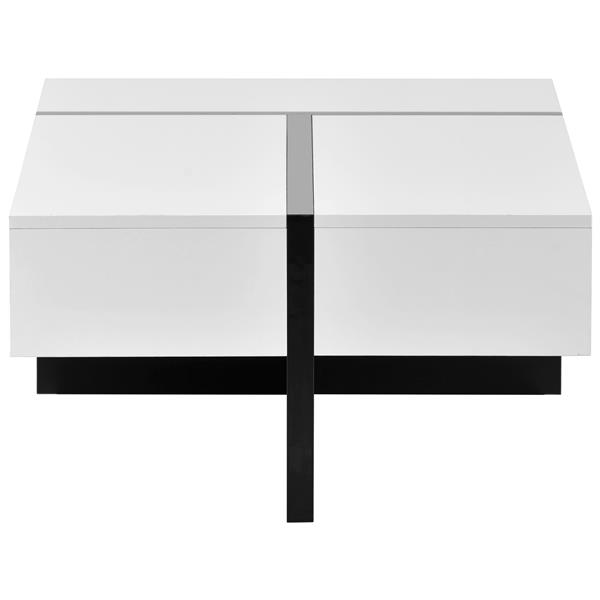 Contemporary Rectangle Design Living Room Furniture, Modern High Gloss Surface Cocktail Table, Center Table for Sofa or Upholstered Chairs, 45.2*25.5*13.7in