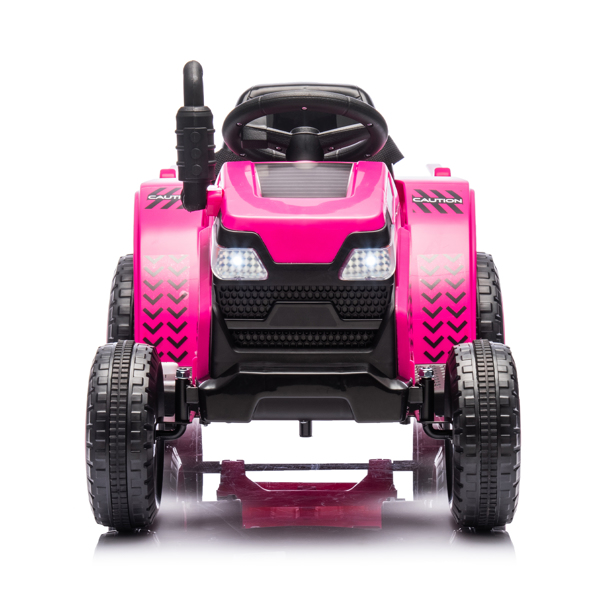 12V Kids Ride On Electric Tractor Black Knight,Kids Ride On Toy.2WD,Non-skid tires, steering wheel, foot pedal,With Removable storage tug,Light,Bluetooth,Music,MP3,USB,Power Display For Kids Aged 3+.