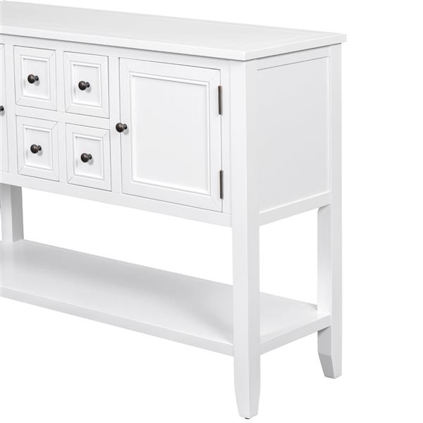 Cambridge Series  Ample Storage Vintage Console Table with Four Small Drawers and Bottom Shelf for Living Rooms, Entrances and Kitchens