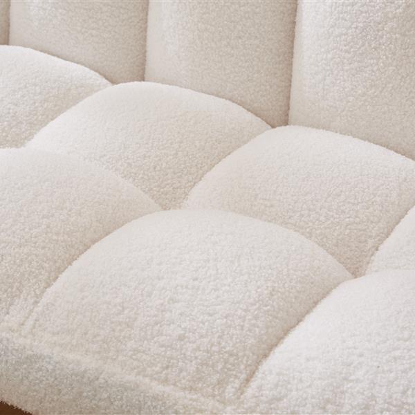 52'' Small Loveseat Sofa, Couch 2-Seater with Quilting Backs for Living Room, Bedroom and Small Space(COLOR:WHITE)