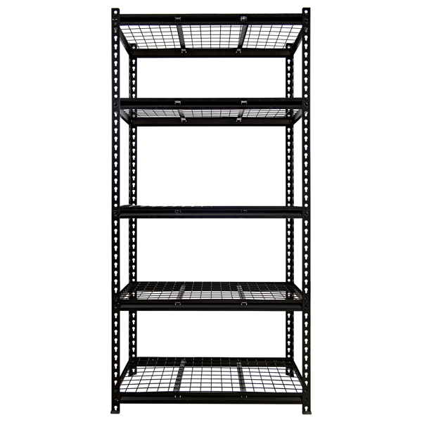 5-Tier  Adjustable Metal Shelving Unit ,Heavy Duty Garage Shelving,Storage Racks,Industrial Utility Shelf,35.4" W x 18 "D x 72''H, Black for Garage, Basement, Warehouse, Workshop,kitchen and so on.