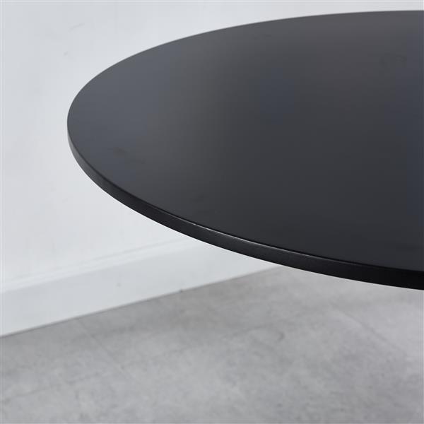 31.5"Black Tulip Table Mid-century Dining Table for 2-4 people With Round Mdf Table Top, Pedestal Dining Table, End Table Leisure Coffee Table