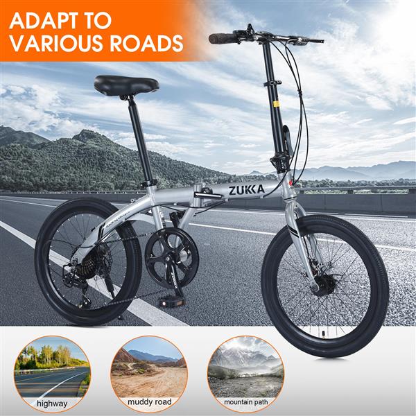 20" Folding City Bike Aluminum Frame  7 Speed  Folding Bike