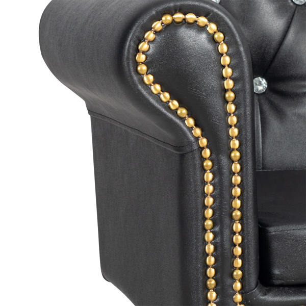 PVC holster electroplated 580 disc rivets acrylic buckle U-shaped foot strap pedestal chair black