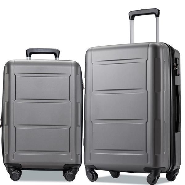 Expanable Spinner Wheel 2 Piece Luggage Set ABS Lightweight Suitcase with TSA Lock 20inch+24inch