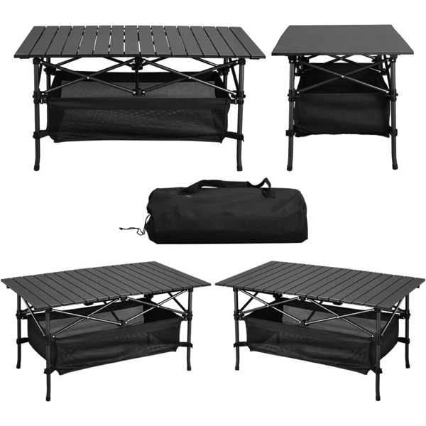 1pc Camping Table That Fold up Lightweight, Aluminum Folding Table Roll Up Table with Easy Carrying Bag for Indoor, Outdoor, Camping, Backyard, BBQ, Party, Patio, Beach, Picnic, Medium