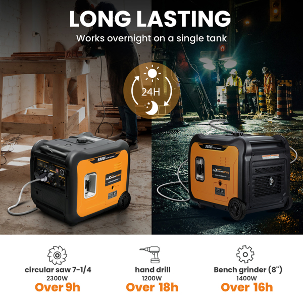 发电机5KW Generator Inverter Power Generator Quiet Emergency Generator E-start 【Amazon/Walmart/TEMU禁售】 -6