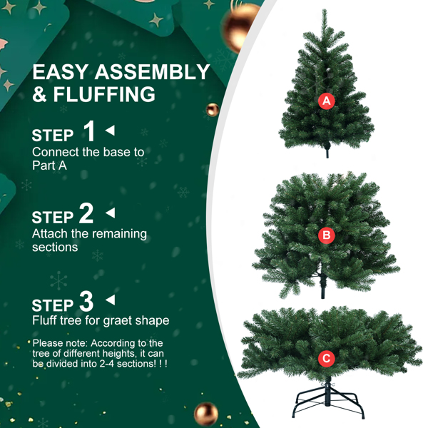 7FT PVC Green Memory Wire Christmas tree 