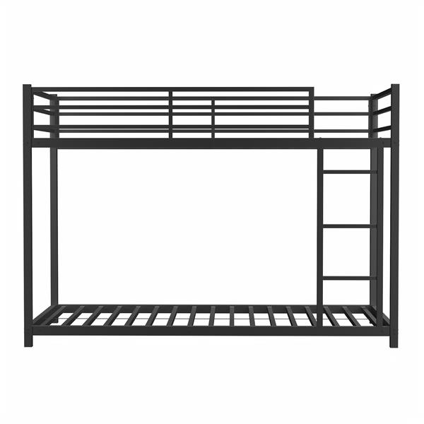 Metal Twin over Full Bunk Bed/ Heavy-duty Sturdy Metal/ Noise Reduced/ Safety Guardrail/No Box Spring Needed,Black