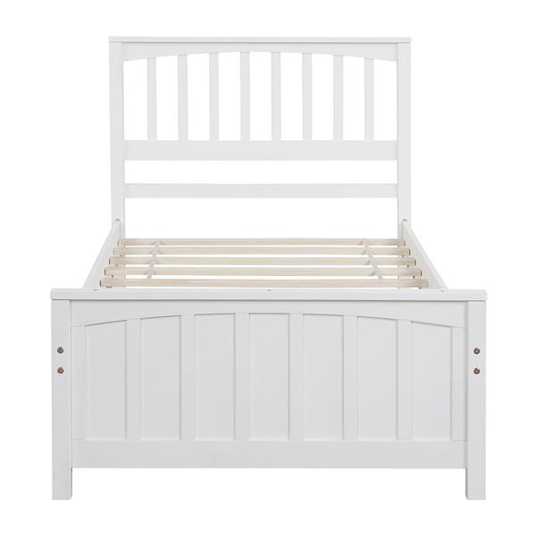 Wood Platform Bed Twin size Platform Bed, White