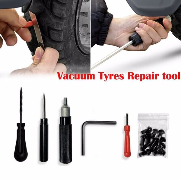 17pcs Outer Tire Puncture Repair Kit Mushroom Plug Tool Motorcycle Scooter Ebike