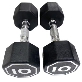 APOLLO IR3920 Premium Octagonal Dumbbells, Large Numbers, Hard Chrome Plated Handle Dumbbells to Assist with Push-Ups, 10 lbs set of 2  