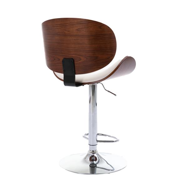 Adjustable Bar Stools , Upholstered Swivel Barstool, white PU Leather Barstools (Set of 2)