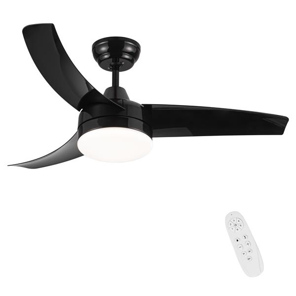 Matte Black Ceiling Fan with Integrated LED Light